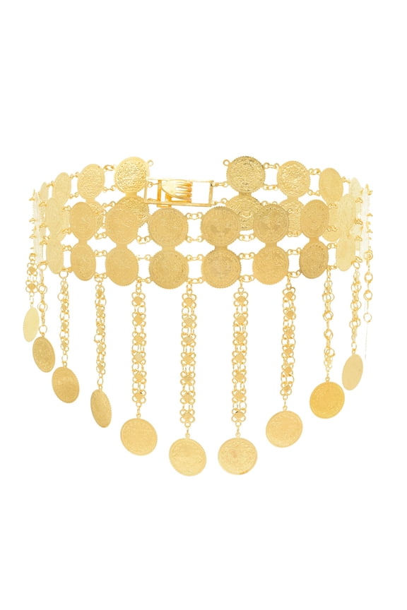 Stylish Coin Tassels Double Layer Dance Belt for Parties and Fashion Lovers