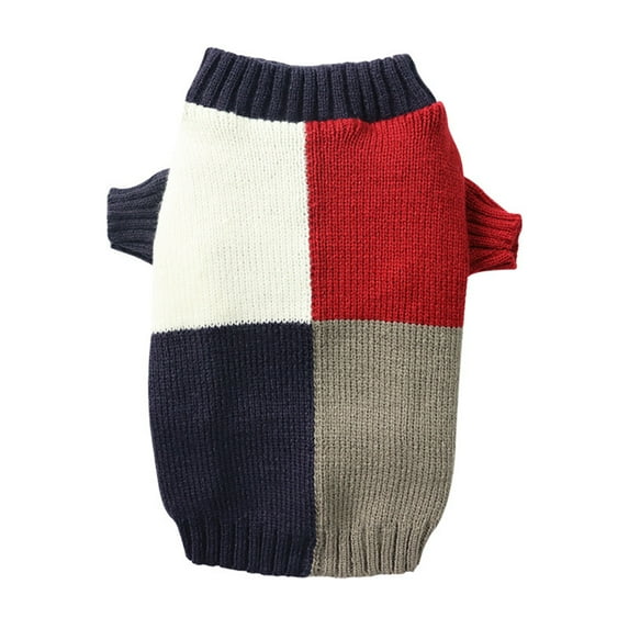 Stylish Color Block Dog Sweater Warm And Fashionable Winter Dog Clothes For Small Medium Dogs Winter Warm Doggie Sweater Gray 2XL