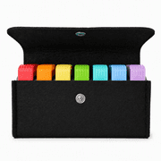 Stylish Colorful Weekly Pill Organizer, Drawer-Style Opaque Pill Box 3 Times A Day with Black Felt Pouch, Cute Medication Case
