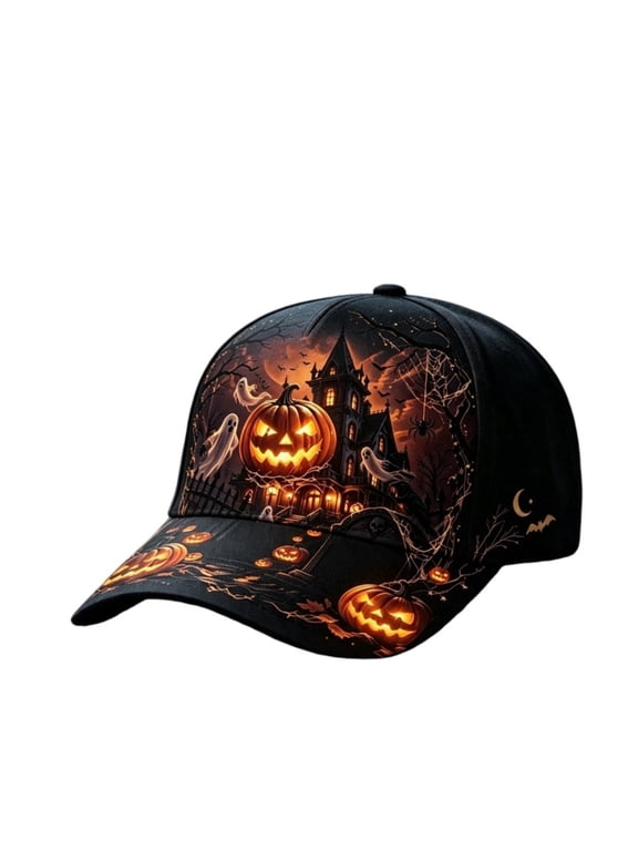 Stylish Comfortable Halloween Baseball Cap – Adjustable Curved Brim Hat for Men Women, Casual Party Costume Headwear, Unisex Outdoor Everyday Cap A