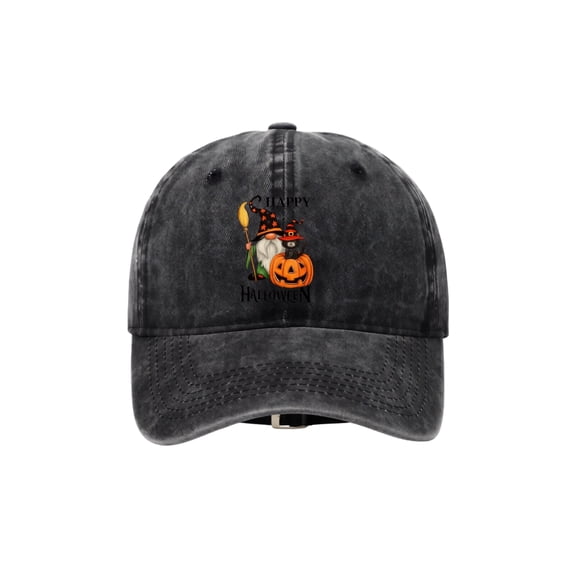 Stylish Comfortable Halloween Baseball Cap for Large Head – Adjustable Dad Hat, Curved Brim Casual Cap for Men Women, Perfect for Party and Daily Use Black
