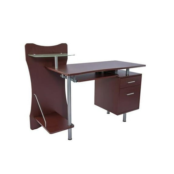 Stylish Computer Desk with Storage - Chocolate - 39.5 x 51.25 x 22.25 in.
