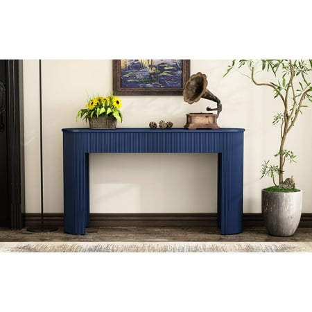 Stylish Console for Entry & Living / Two Concealed Drawers for Storage / Smooth Oval Tabletop