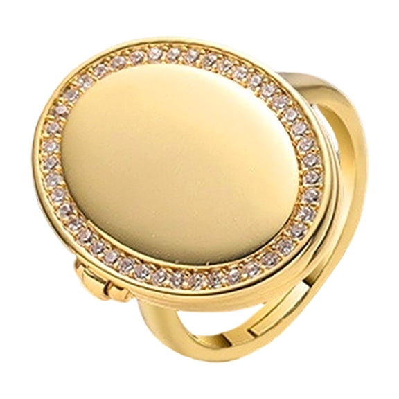 Stylish Copper Oval Locket Rings for Women Adjustable Opening Finger Rings with Secret Storage Compartment Jewelry