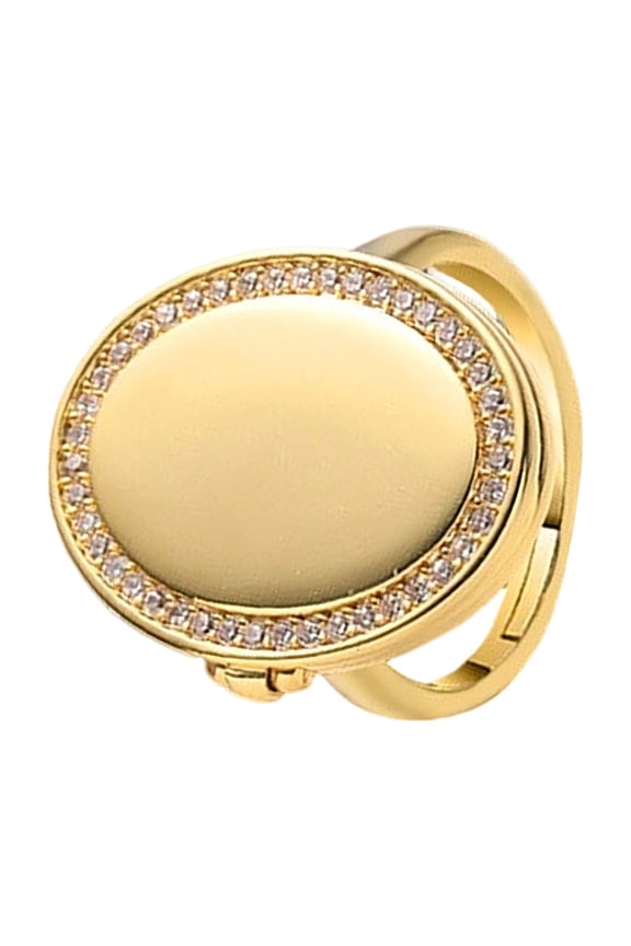 Stylish Copper Oval Locket Rings for Women Adjustable Opening Finger Rings with Secret Storage Compartment Jewelry