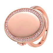Stylish Copper Oval Locket Rings for Women Adjustable Opening Finger Rings with Secret Storage Compartment Jewelry
