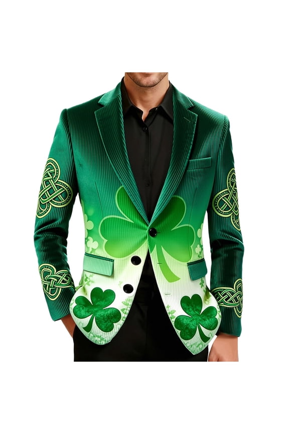 Stylish Corduroy For – Festive St Patrick’s Day Jacket For Modern Formalwear
