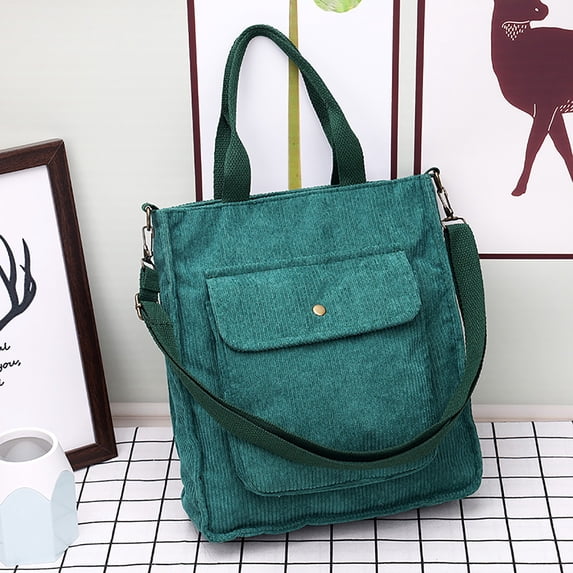Stylish Corduroy Tote Bag for Women Everyday Casual Shoulder and Top Handle Designer Purse