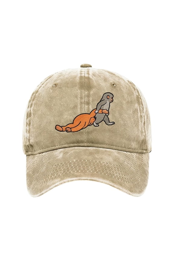 Stylish Cotton Baseball Hat Feature Lovely Monkey Embroidery Perfect Sports Hat For Men Women And Kids