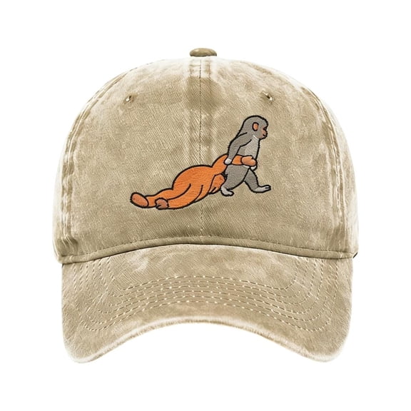 Stylish Cotton Baseball Hat Feature Lovely Monkey Embroidery Perfect Sports Hat For Men Women And Kids
