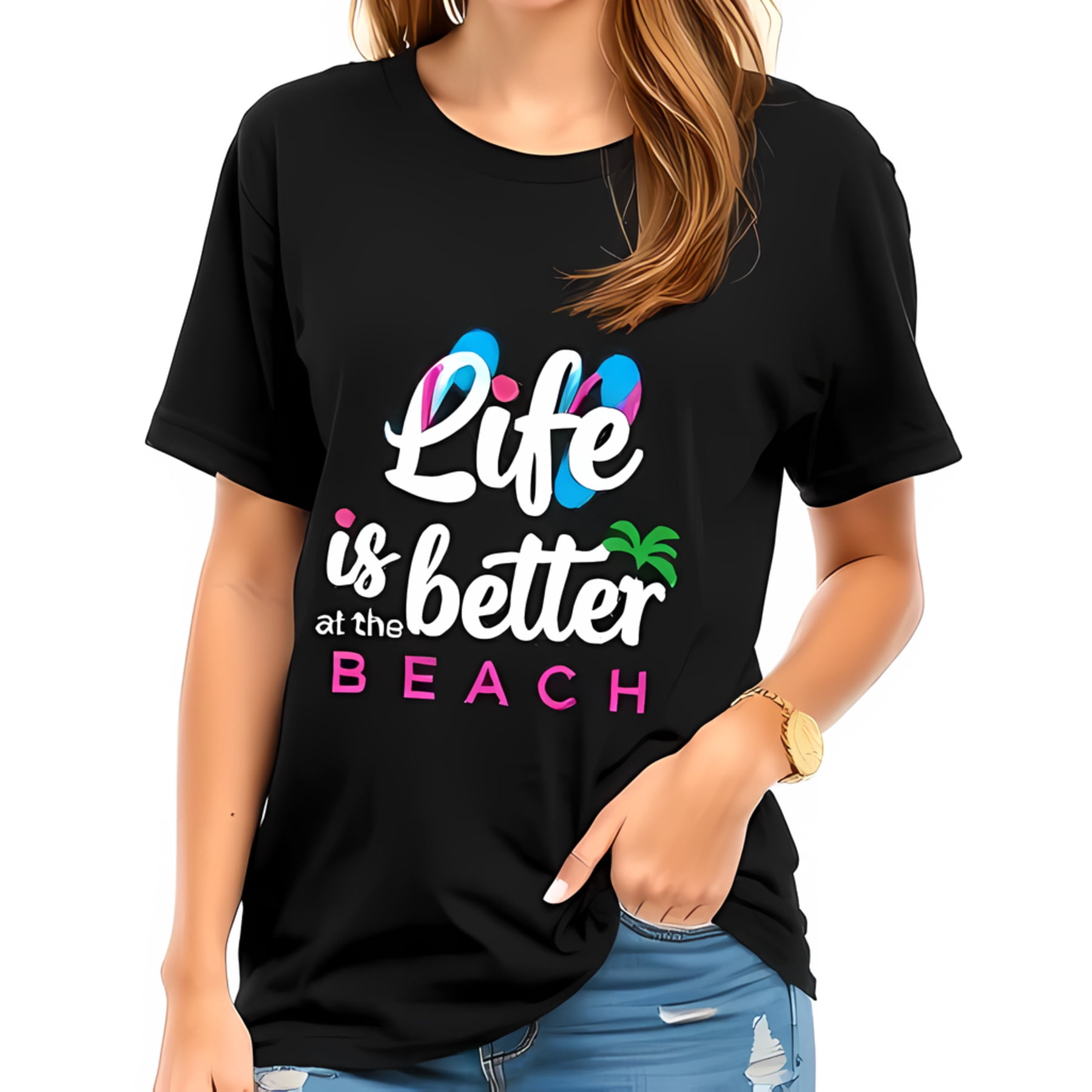 Buy Life is Better When You Surf T-Shirt for Women in White main image 0