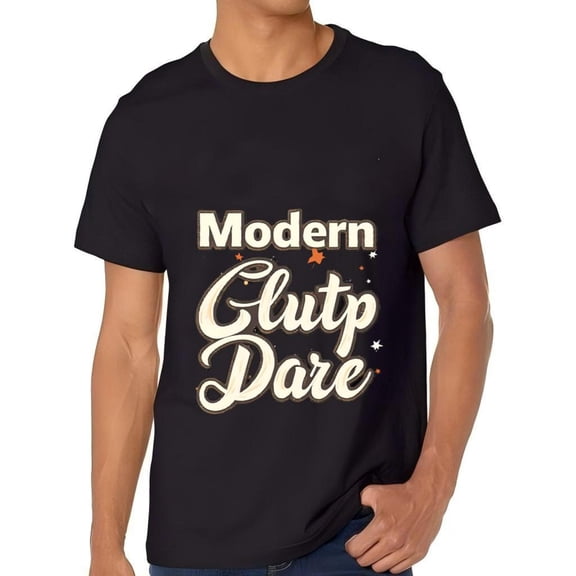 Stylish Cotton Short Sleeve T-Shirt for Men - ' Modern Clutp Dare ' Graphic Tee with Whimsical Stars Design