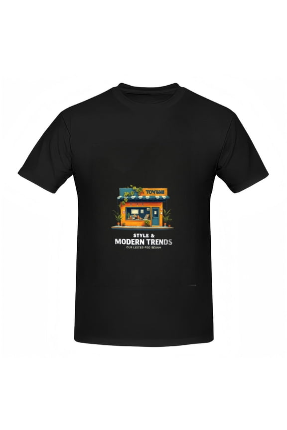 Stylish Cotton Short Sleeve T-Shirt for Women - Graphic Design with ' STYLE & MODERN TRENDS ' and Storefront EST 1990 Floral Accents