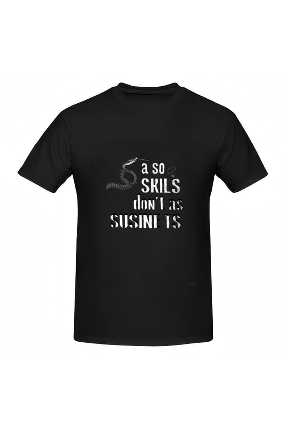 Stylish Cotton Short Sleeve T-Shirt for Women with Minimalist Snake Design and Unique Text Pattern - Modern Tee Top