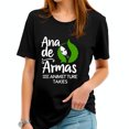 thumbnail image 1 of Stylish Cotton Short Sleeve T-Shirt with 'Ana de Armas' Script & Leaf - Casual Vintage Design, 1 of 5