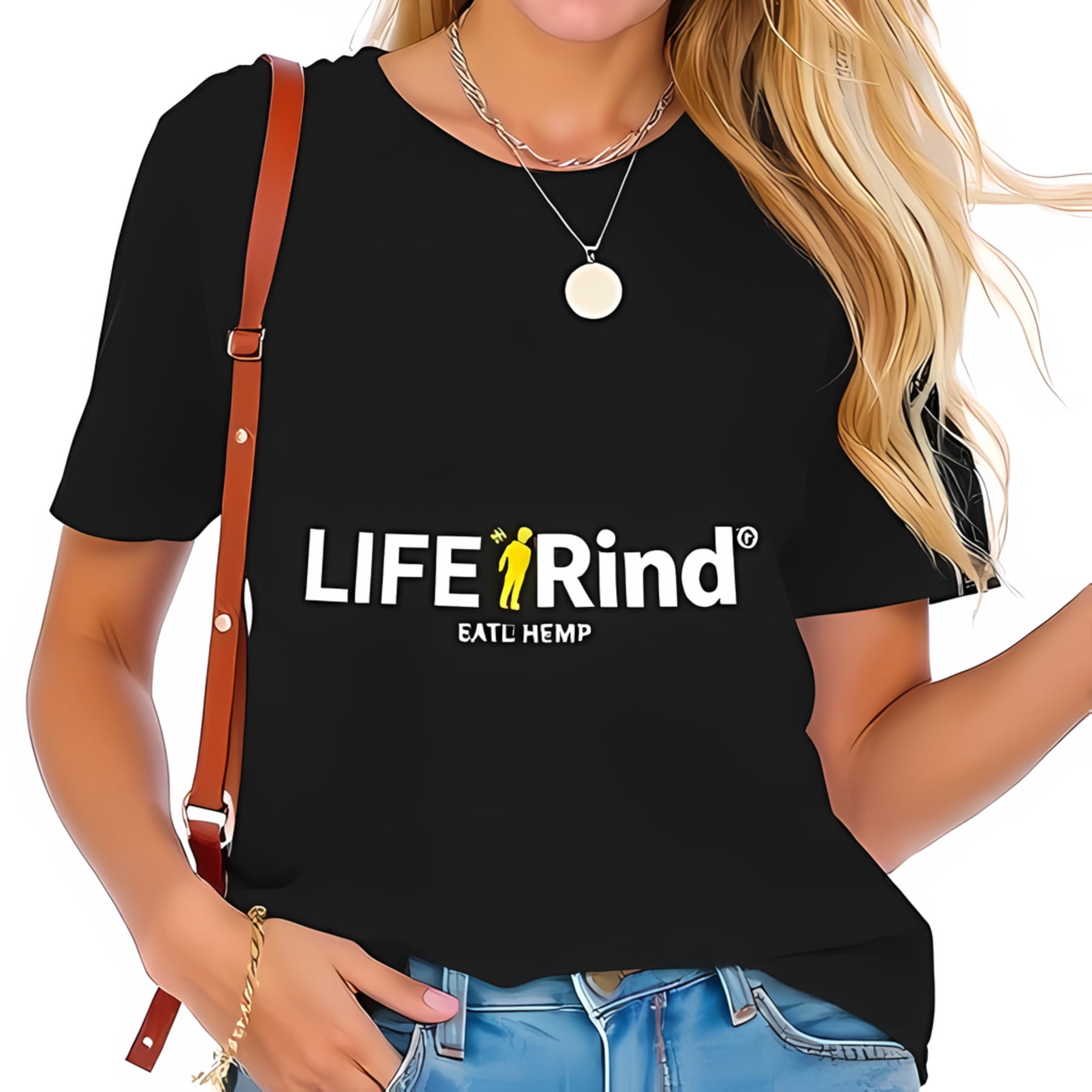 Stylish Cotton Short Sleeve T-Shirt with Bold 'LIFE Rind' & 'EATL ...