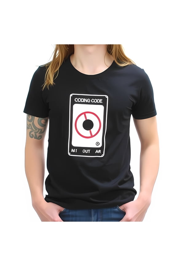 Stylish Cotton Short Sleeve T-Shirt with Breaker Design - " CODING CODE " Graphic Tech Inspired Fashion for Programmers