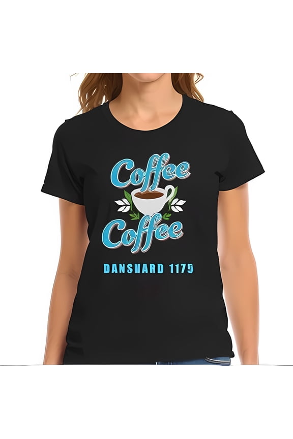 Stylish Cotton Short Sleeve T-Shirt with Colorful 'Coffee' Graphic & Whimsical Design - Modern Casual Tee for Coffee Lovers