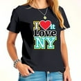 thumbnail image 1 of Stylish Cotton Short Sleeve T-Shirt with Retro 'I Love NY' Graphic Design and Vibrant Heart, 1 of 5