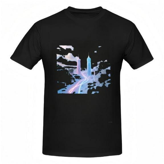 Stylish Cotton Short Sleeve T-Shirts for Women - Dreamy Ethereal Patterns in Blue Pink & Purple Perfect for Casual Wear