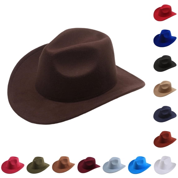 Stylish Cowboy Hat Western Wool Mid Brim Performance Hat for Outdoor Casual Wear Ethnic Folk Design Cow Girl Hat Cowboy Hat for Men and Boots Hat Cow Vest Men Rip Cute Cowboy Hate Boot Jewelry for