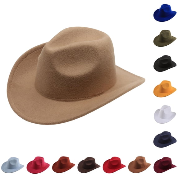 Stylish Cowboy Hat Western Wool Mid Brim Performance Hat for Outdoor Casual Wear Ethnic Folk Design Cow Girl Hat Cowboy Hat for Men and Boots Hat Cow Vest Men Rip Cute Cowboy Hate Boot Jewelry for