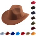 thumbnail image 1 of Stylish Cowboy Hat Western Wool Mid Brim Performance Hat for Outdoor Casual Wear Ethnic Folk Design Cow Girl Hat Cowboy Hat for Men and Boots Hat Cow Vest Men Rip Cute Cowboy Hate Boot Jewelry for, 1 of 4