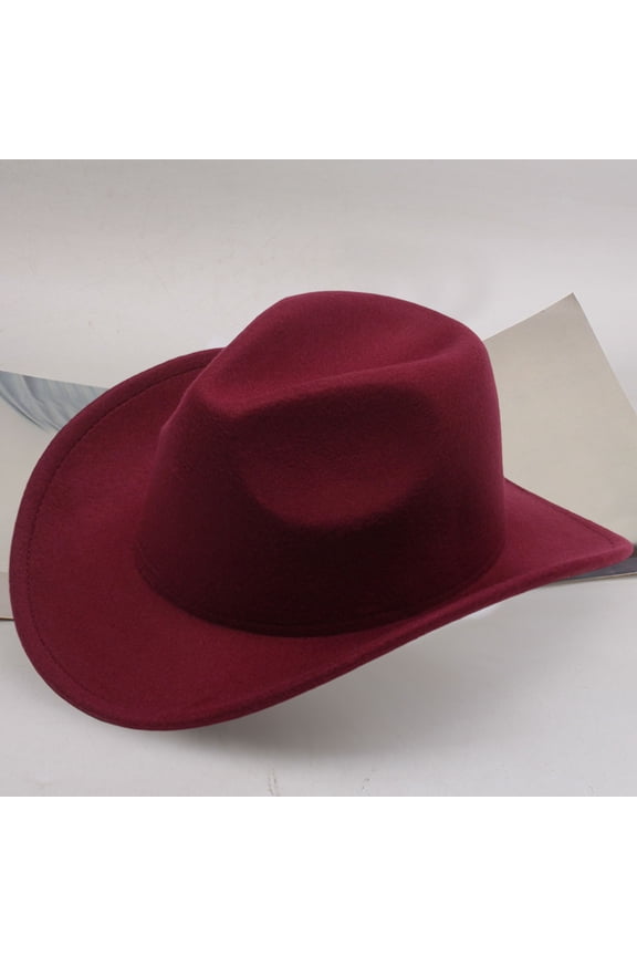 Stylish Cowboy Hat Western Wool Mid Brim Performance for Outdoor Casual Wear Ethnic Folk Design