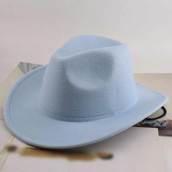 Stylish Cowboy Hat Western Wool Mid Brim Performance for Outdoor Casual Wear Ethnic Folk Design