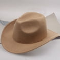 thumbnail image 1 of Stylish Cowboy Hat Western Wool Mid Brim Performance for Outdoor Casual Wear Ethnic Folk Design, 1 of 3