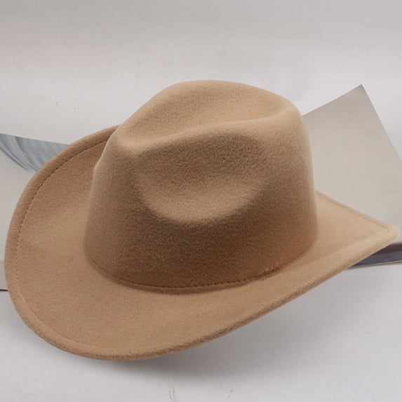 Stylish Cowboy Hat Western Wool Mid Brim Performance for Outdoor Casual Wear Ethnic Folk Design