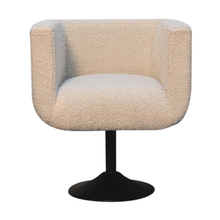 Stylish Cream Boucle Swivel Chair - Add A Pop Of Style To Your Home Decor Element With Versatile