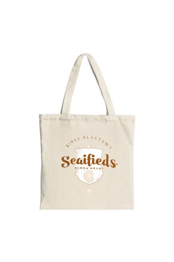 Stylish Cream Tote Bag with ' BIRES BLASTENT ' Design - Perfect Multifunctional Reusable Canvas Bag for Shopping & Travel