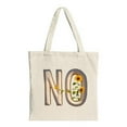 thumbnail image 1 of Stylish Cream Tote Bag with Bold ' NO ' Design & Sunflower Accents - Perfect for Shopping Travel & Parties - Reusable Canvas Bag, 1 of 4