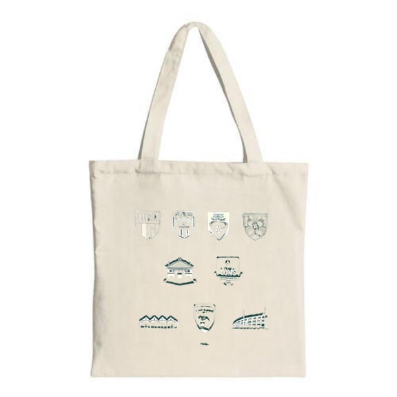 Stylish Cream Tote Bag with Unique Patterns & Architectural Elements Perfect for Shopping Travel & Parties - MUEBLES DE