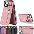 thumbnail image 1 of Stylish Creative Finger Ring Leather Phone Case for iPhone X XR XS Max 8 7 6 S Plus SE Classic Wallet Design Card Slots Function Shockproof Protective Shell(Pink,X/XS), 1 of 7
