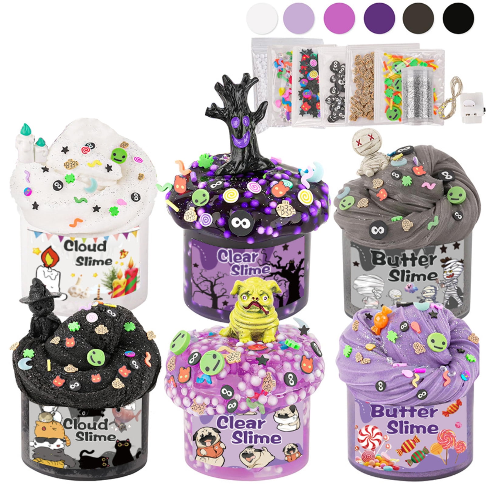 Stylish Creative Slime And Clay Squeeze Kit, Soft Stretchable Color Mud And Dough Combination Slime Birthday Gifts, Handmade Relaxing Leisure Accessory Party Favors for Girls and Boys(E)