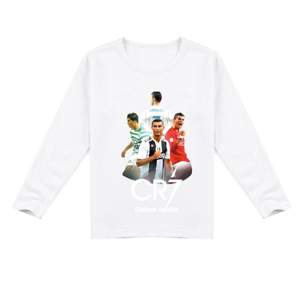Stylish Cristiano Ronaldo Long Sleeve T-shirt for Kids, Comfort Cotton and Trendy Design