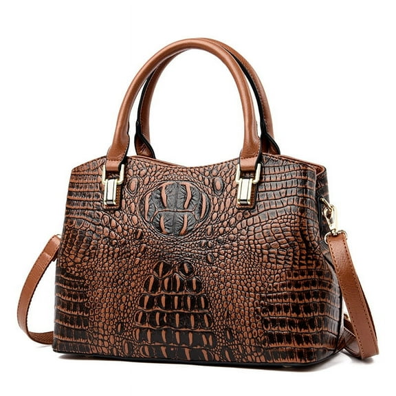 Stylish Crocodile Print Crossbody Bag Handbag for Women – Leather Purse with Top Handle & Adjustable Strap
