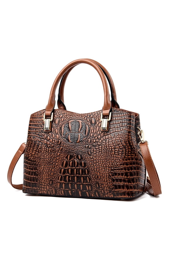 Stylish Crocodile Print Crossbody Bag Handbag for Women – Leather Purse with Top Handle & Adjustable Strap