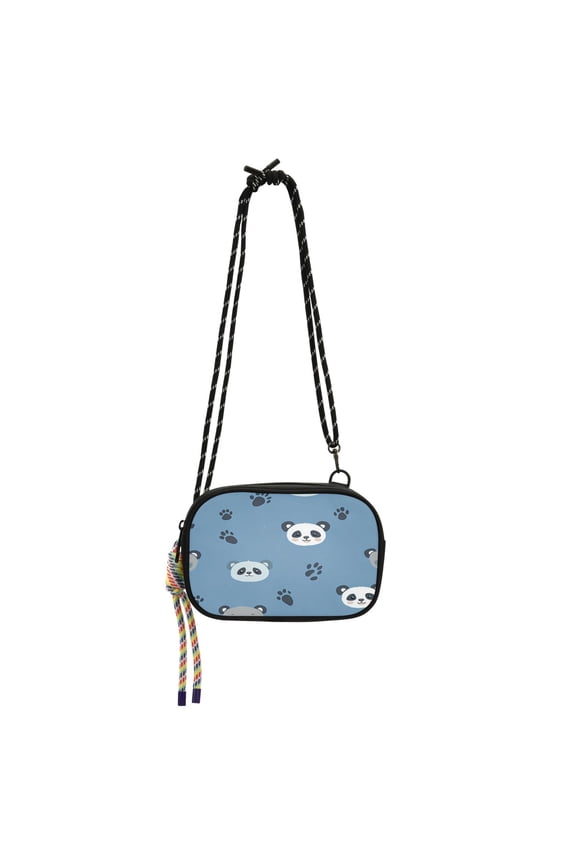 Stylish Crossbody Phone Bag Purse Handbags Adjustable Strap, Compact Design for Essentials Animal Paw Prints and Panda