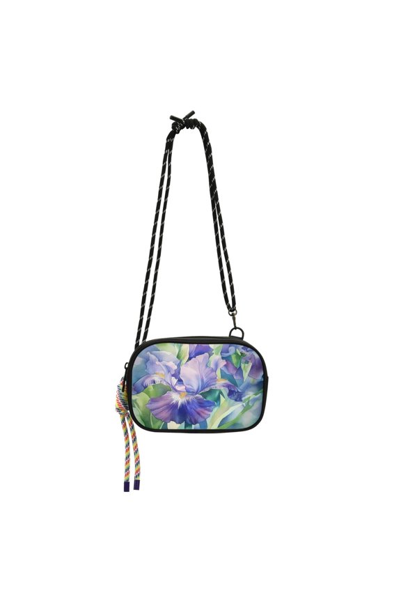 Stylish Crossbody Phone Bag Purse Handbags Adjustable Strap, Compact Design for Essentials Beautiful Iris Flower