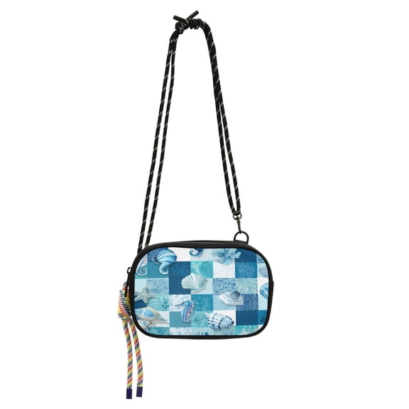 Stylish Crossbody Phone Bag Purse Handbags Adjustable Strap, Compact Design for Essentials Blue Marine Life Patterns