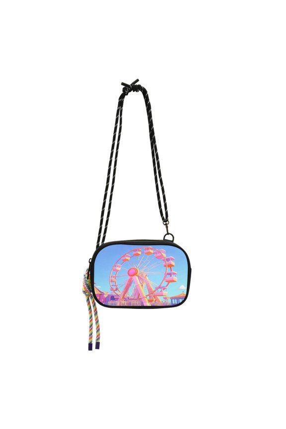 Stylish Crossbody Phone Bag Purse Handbags Adjustable Strap, Compact Design for Essentials Cartoon Ferris Wheel