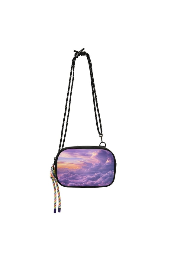 Stylish Crossbody Phone Bag Purse Handbags Adjustable Strap, Compact Design for Essentials Fluffy Clouds
