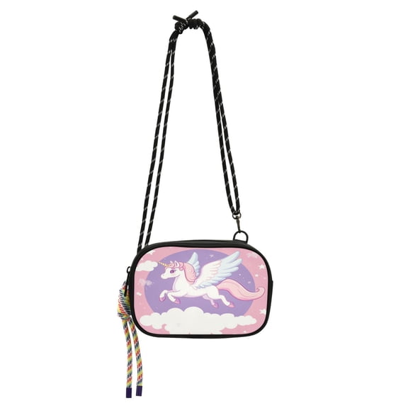 Stylish Crossbody Phone Bag Purse Handbags Adjustable Strap, Compact Design for Essentials Flying Unicorn with Wings