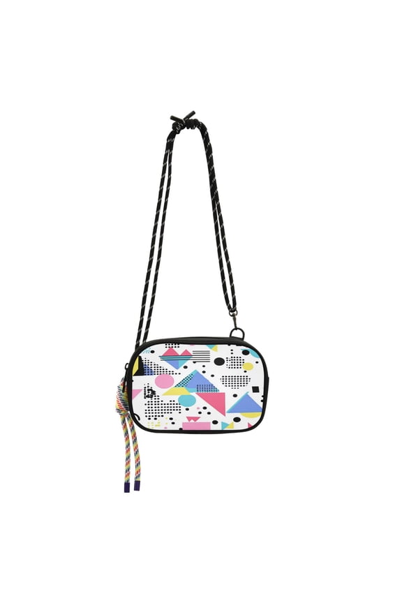 Stylish Crossbody Phone Bag Purse Handbags Adjustable Strap, Compact Design for Essentials Geometric Shapes