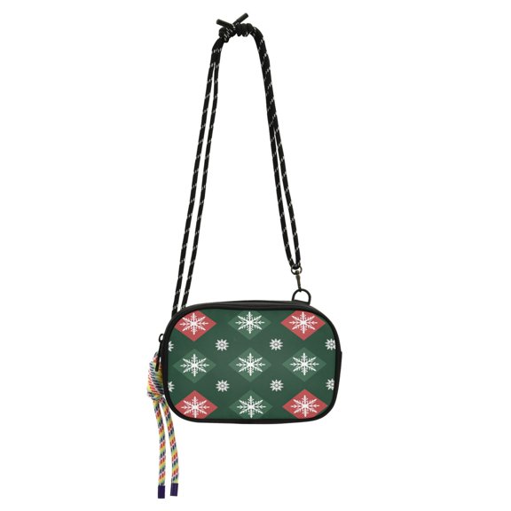 Stylish Crossbody Phone Bag Purse Handbags Adjustable Strap, Compact Design for Essentials Green and Red Diamond