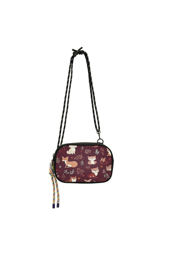Stylish Crossbody Phone Bag Purse Handbags Adjustable Strap, Compact Design for Essentials Joyous Forest Animals