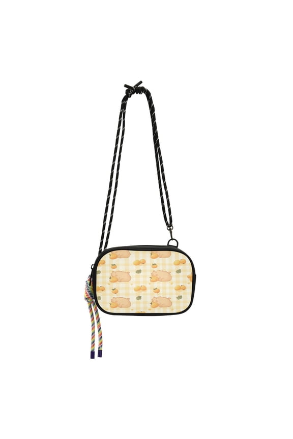 Stylish Crossbody Phone Bag Purse Handbags Adjustable Strap, Compact Design for Essentials Light Brown Capybara